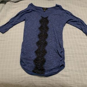 Blue Slit Sleeve Sweater